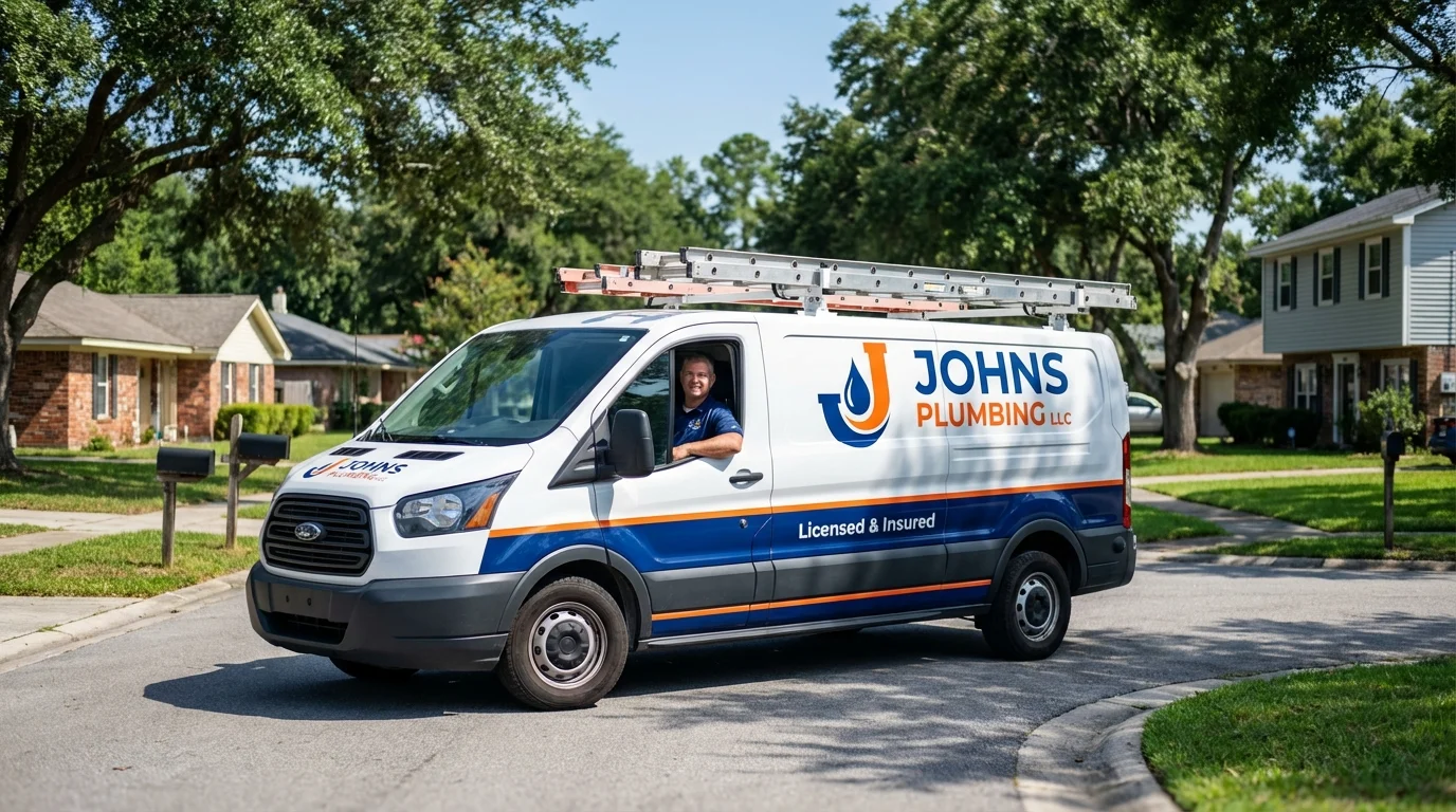 Johns Plumbing LLC service van in Sykesville, PA